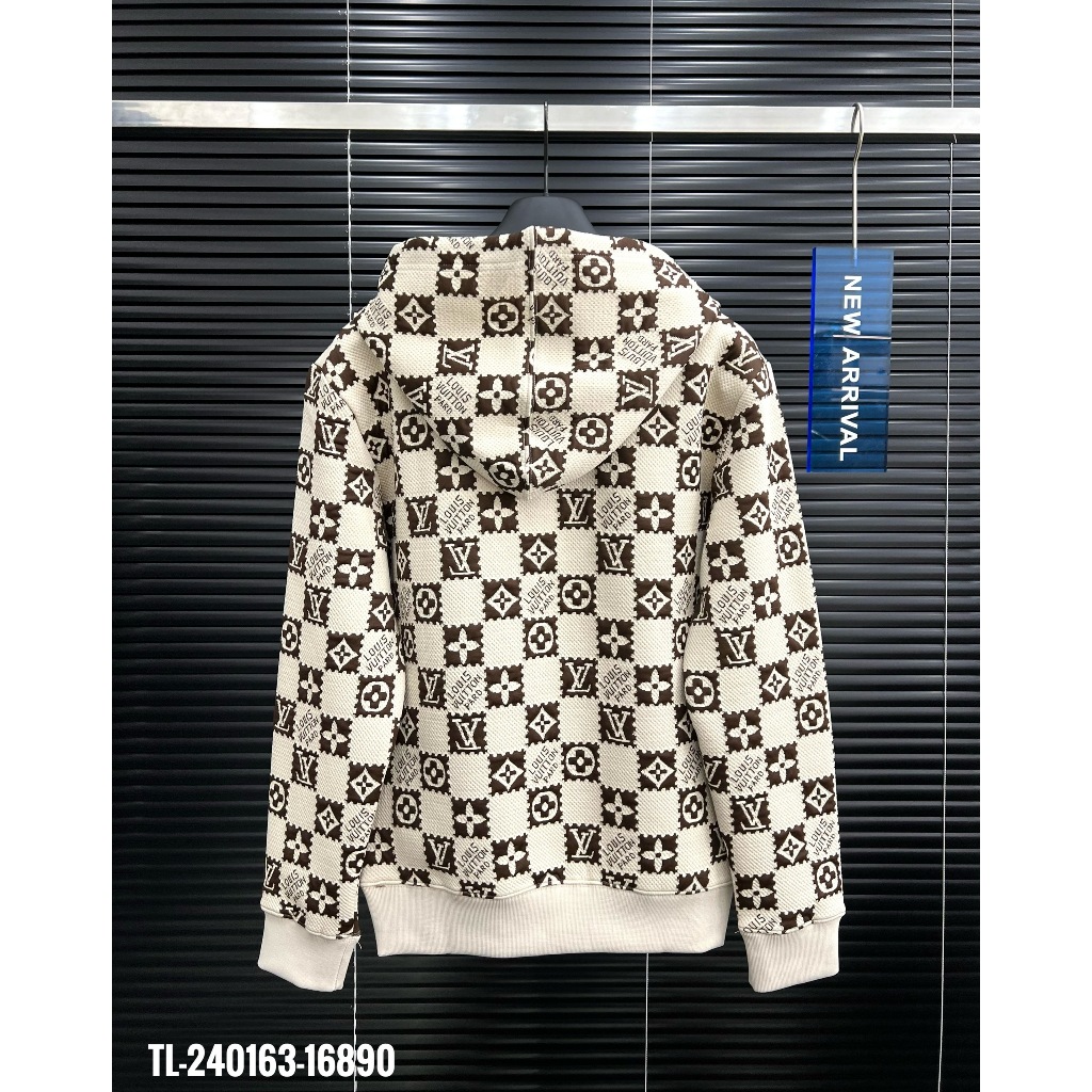 🔥Hot🔥Áo hoodie LV họa tiết caro thiết kế hot trend Nam Nữ Thu Đông 2023