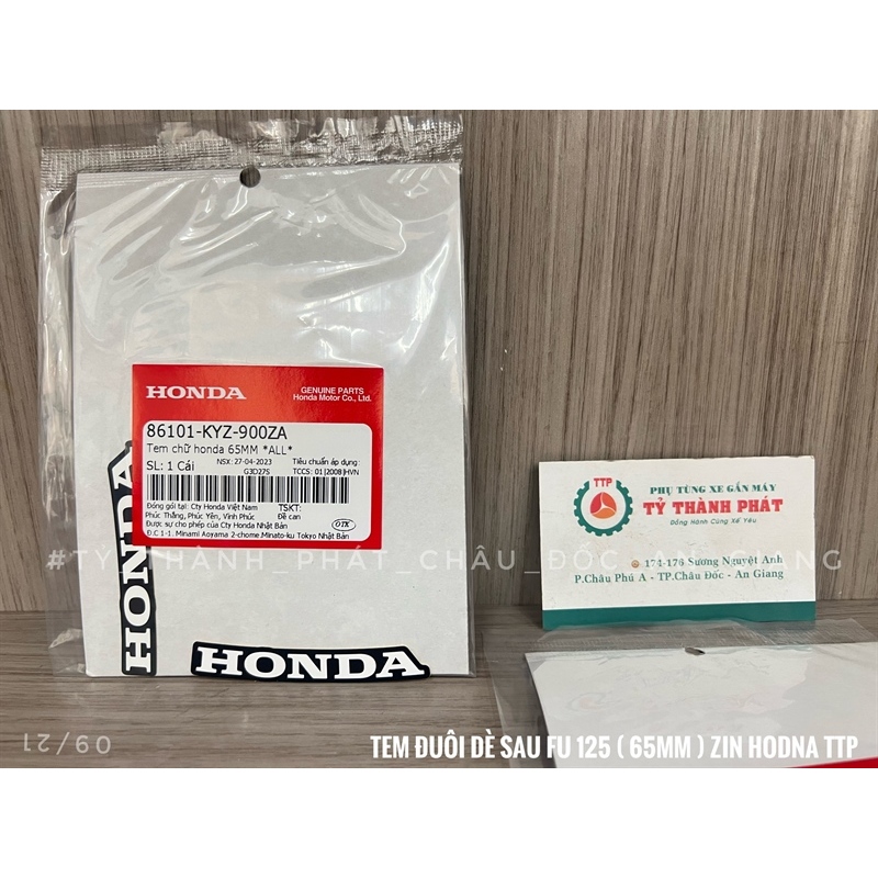 Tem Honda đuôi dè sau Future 125 zin