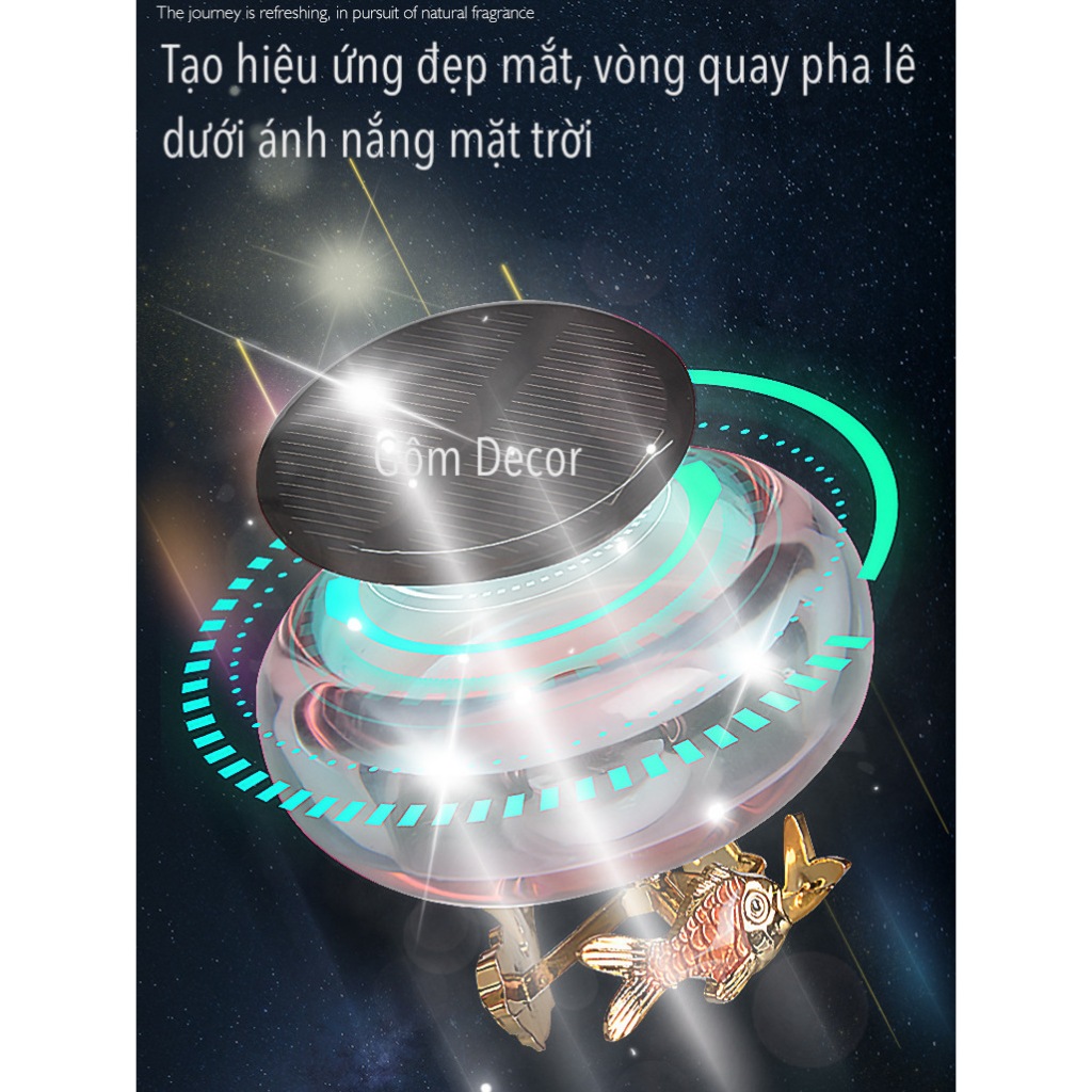 Nước hoa tượng Phật, trang trí xoay bằng năng lượng mặt trời gắn taplo xe hơi, xe ôtô