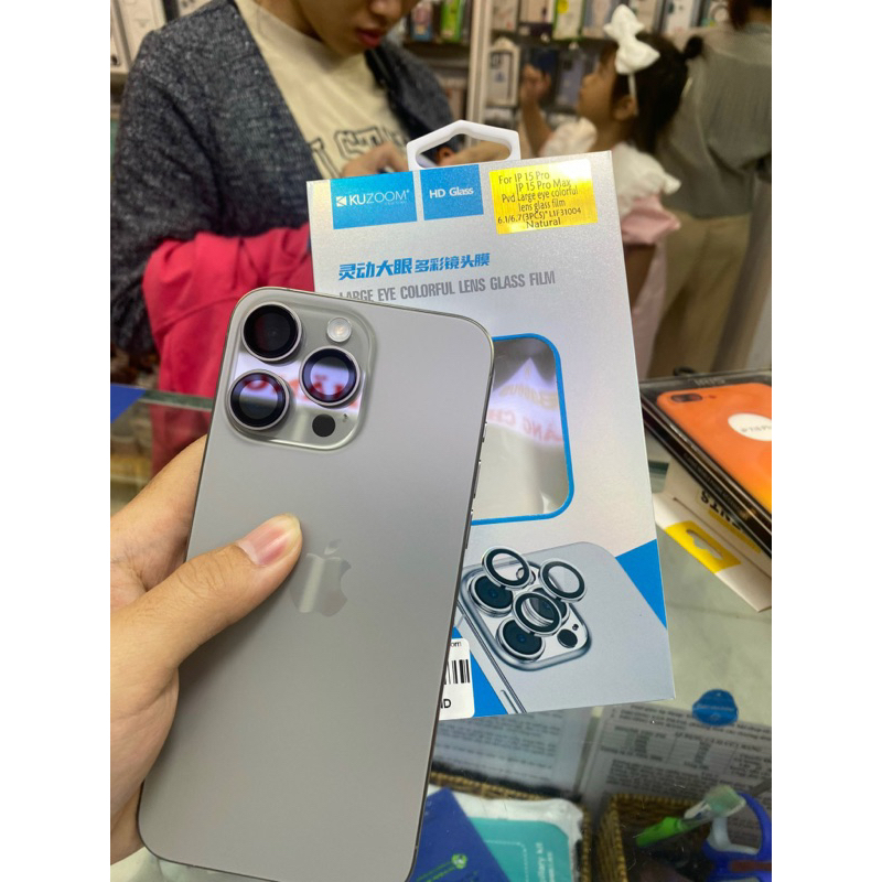 Cường lực Len cam KUZOOM PVD 2 tầng như Zin máy IPhone 15pro/15promax/14promax/15/15plus