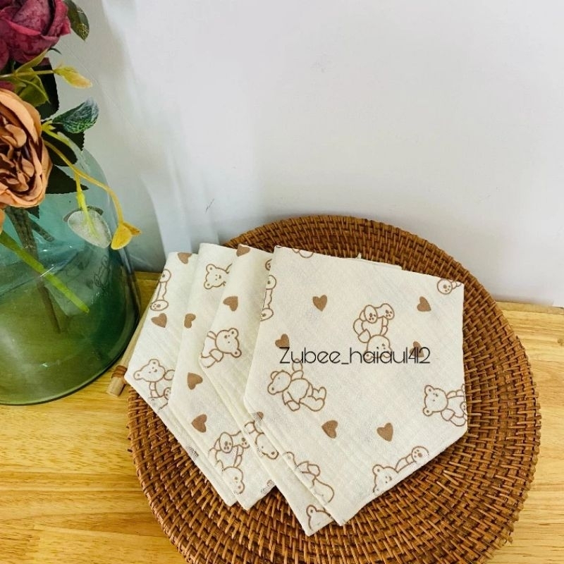 Khăn Yếm Xô Tam Giác Muslin Mềm Mại Cho Bé Sơ Sinh