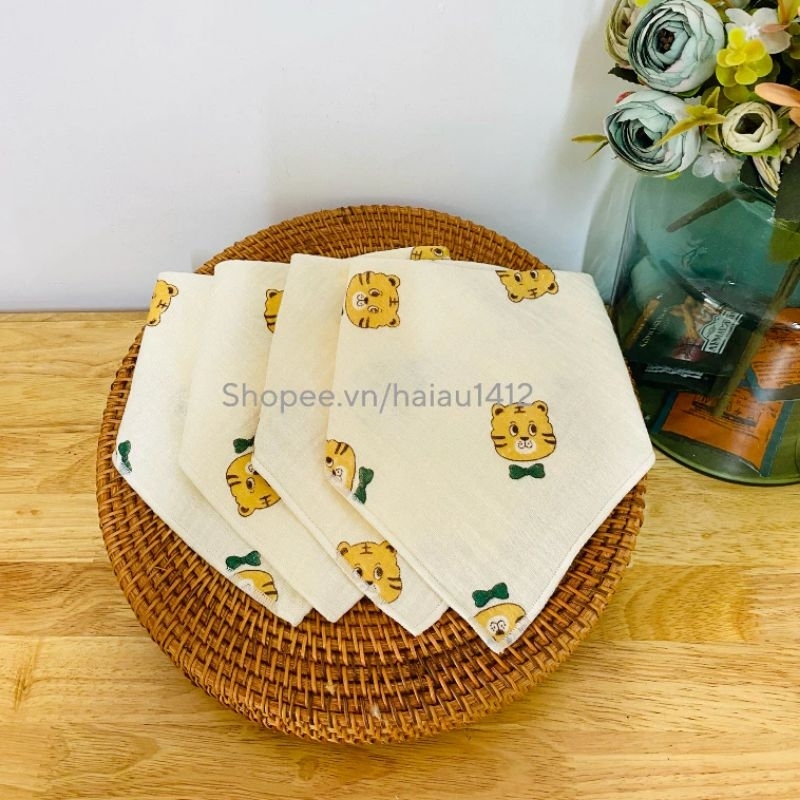 Khăn Yếm Xô Tam Giác Muslin Mềm Mại Cho Bé Sơ Sinh