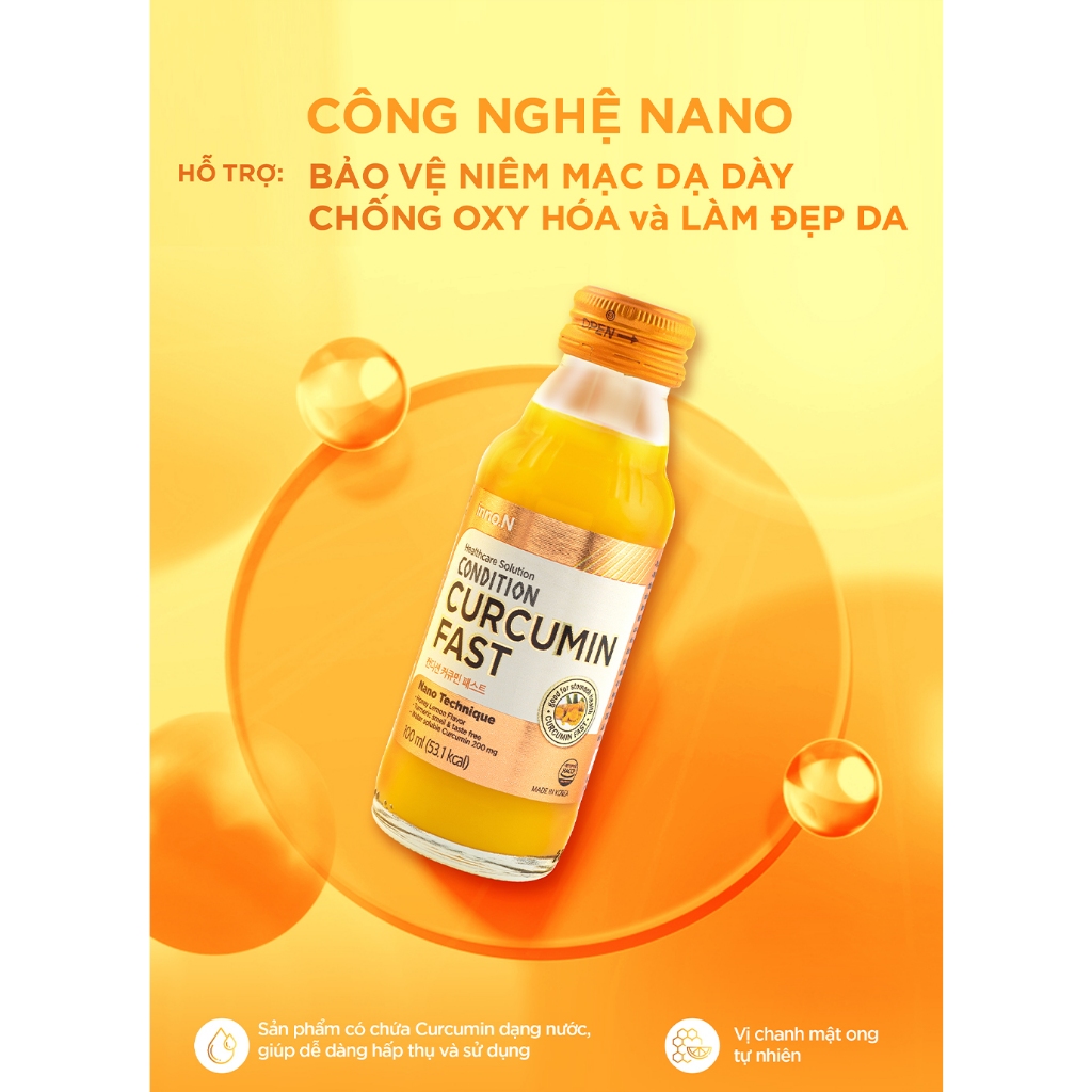 [Kolmar] Combo 5 chai nước tinh nghệ Nano Curcumin Fast hỗ trợ bảo vệ và tăng cường chức năng dạ dày
