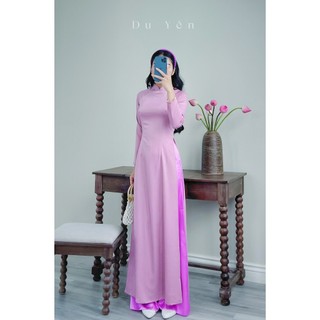 Áo dài lụa tây thi truyền thống, áo dài thiết kế Du Yên,BST áo dài Thụy anh tím