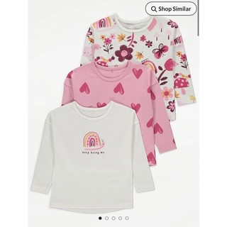 Set 3 áo dài tay họa tiết cho bé gái geo uk authentic