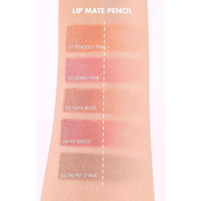 Chì Kẻ Viền Môi Nhung Lì, Lâu Trôi, Thiết Kế 2 Đầu ROMAND Lip Mate Pencil 0.5g