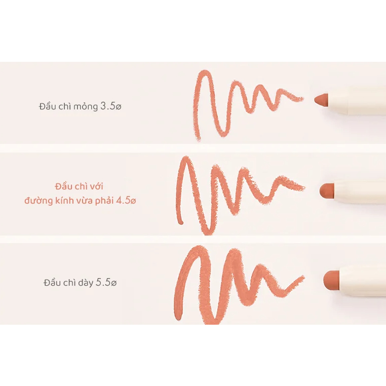 Chì Kẻ Viền Môi Nhung Lì, Lâu Trôi, Thiết Kế 2 Đầu ROMAND Lip Mate Pencil 0.5g