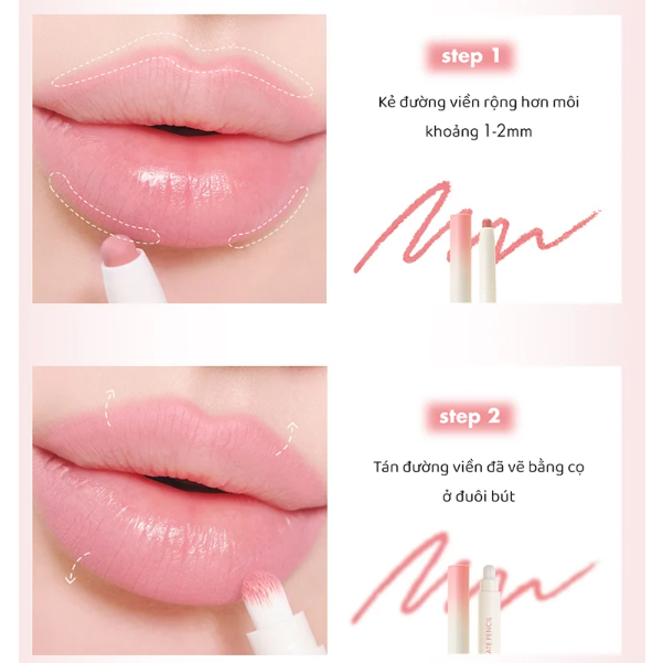 Chì Kẻ Viền Môi Nhung Lì, Lâu Trôi, Thiết Kế 2 Đầu ROMAND Lip Mate Pencil 0.5g