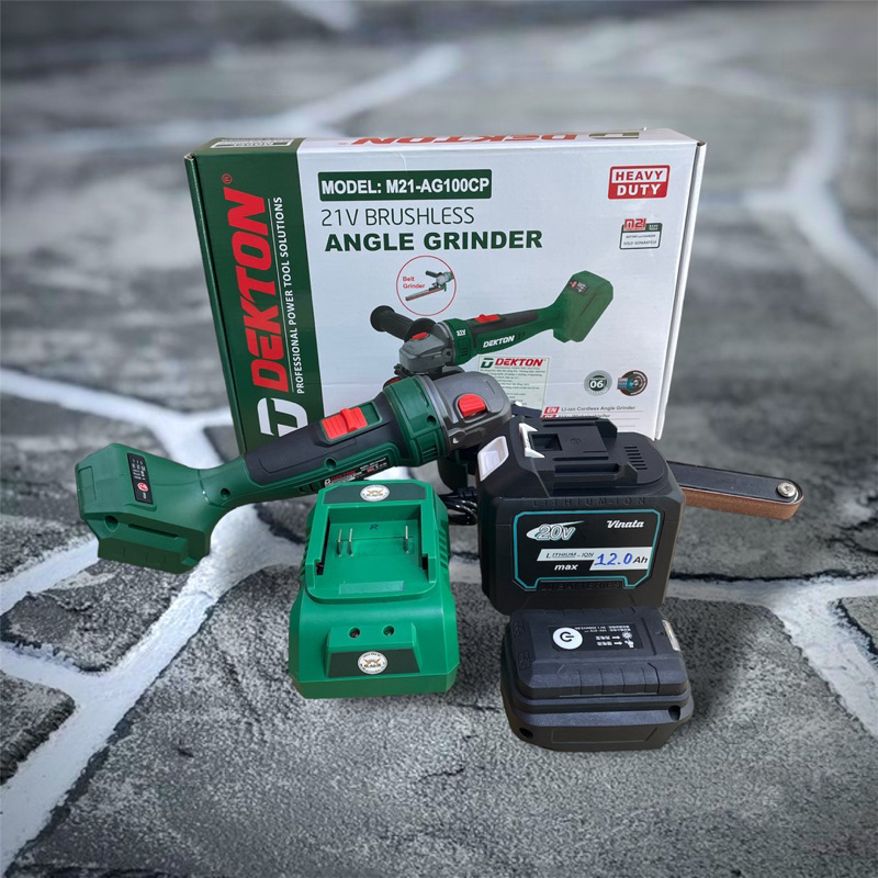 Combo Máy mài dùng pin 21V Dekton M21-AG100CP01 full phụ kiện