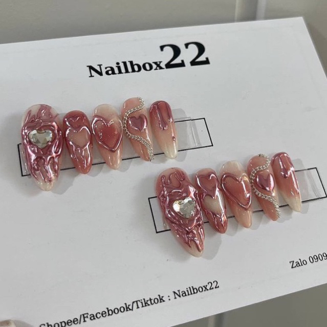 Nailbox  - Móng giả thiết kế🌷 Mẫu Y2K tráng gương hồng quá Slay✨🌷
