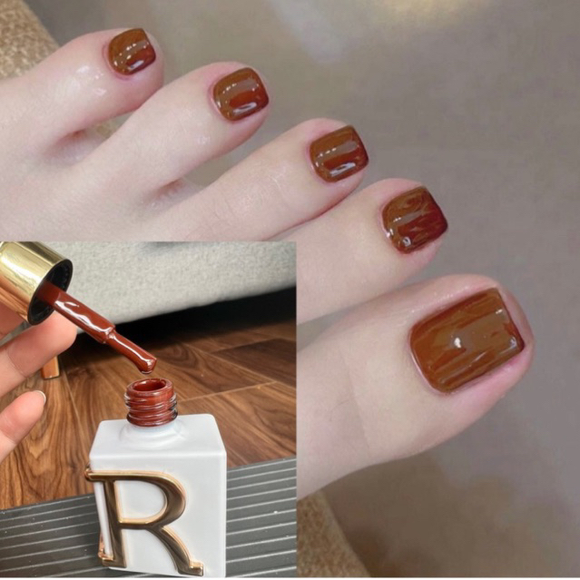 Sơn nâu socola sơn nâu cà phê sữa làm nail siêu xinh sơn tông nâu lẻ