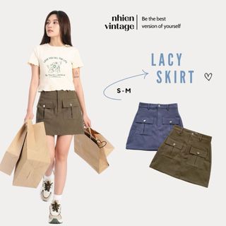 Chân váy ngắn nữ - chân váy ngắn túi hộp LACY SKIRTnhiennhienvintage BV105