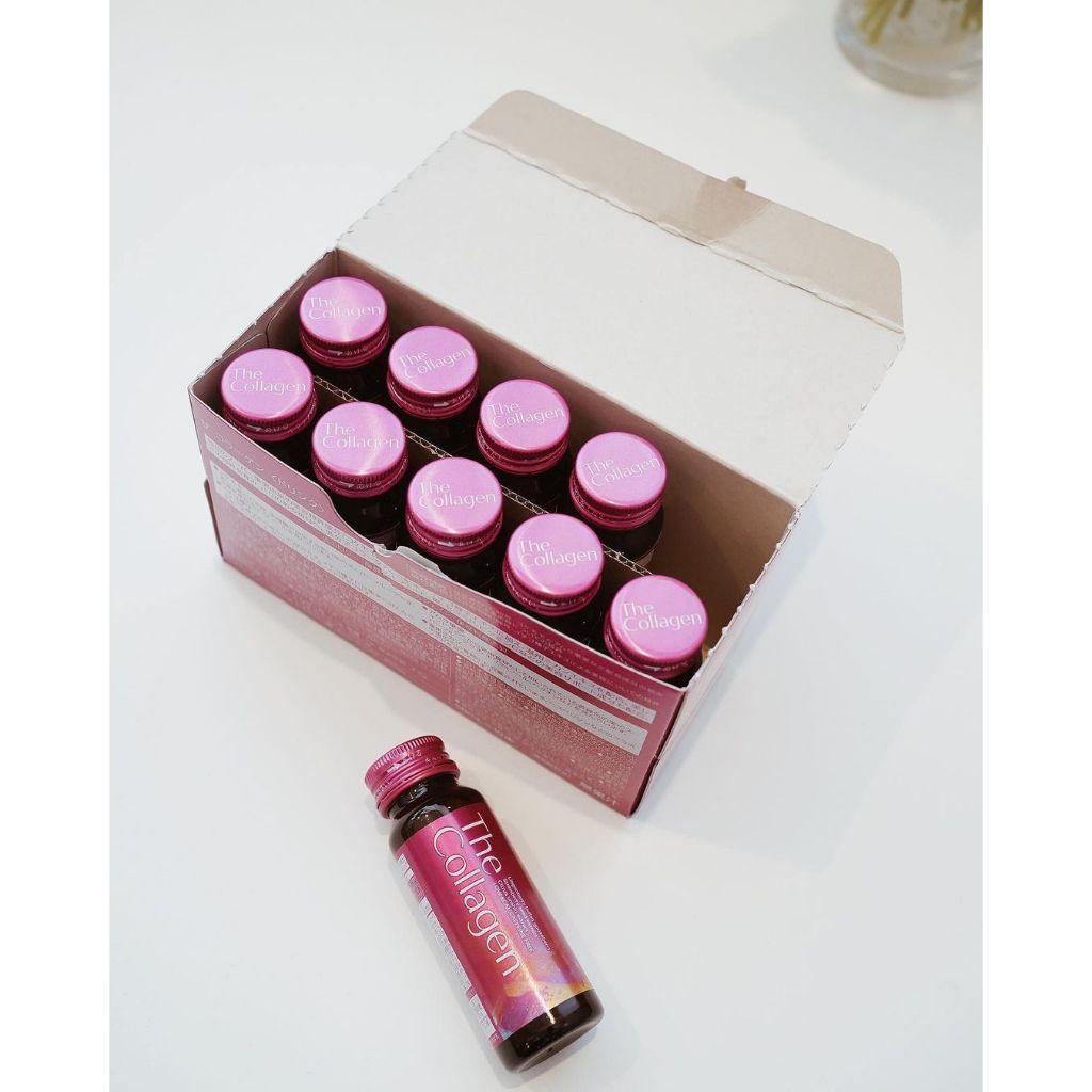 Nước uống trắng da The Collagen giúp da căng mịn, trẻ hóa, giảm vết nhăn, thâm nám - Hộp 10 chai