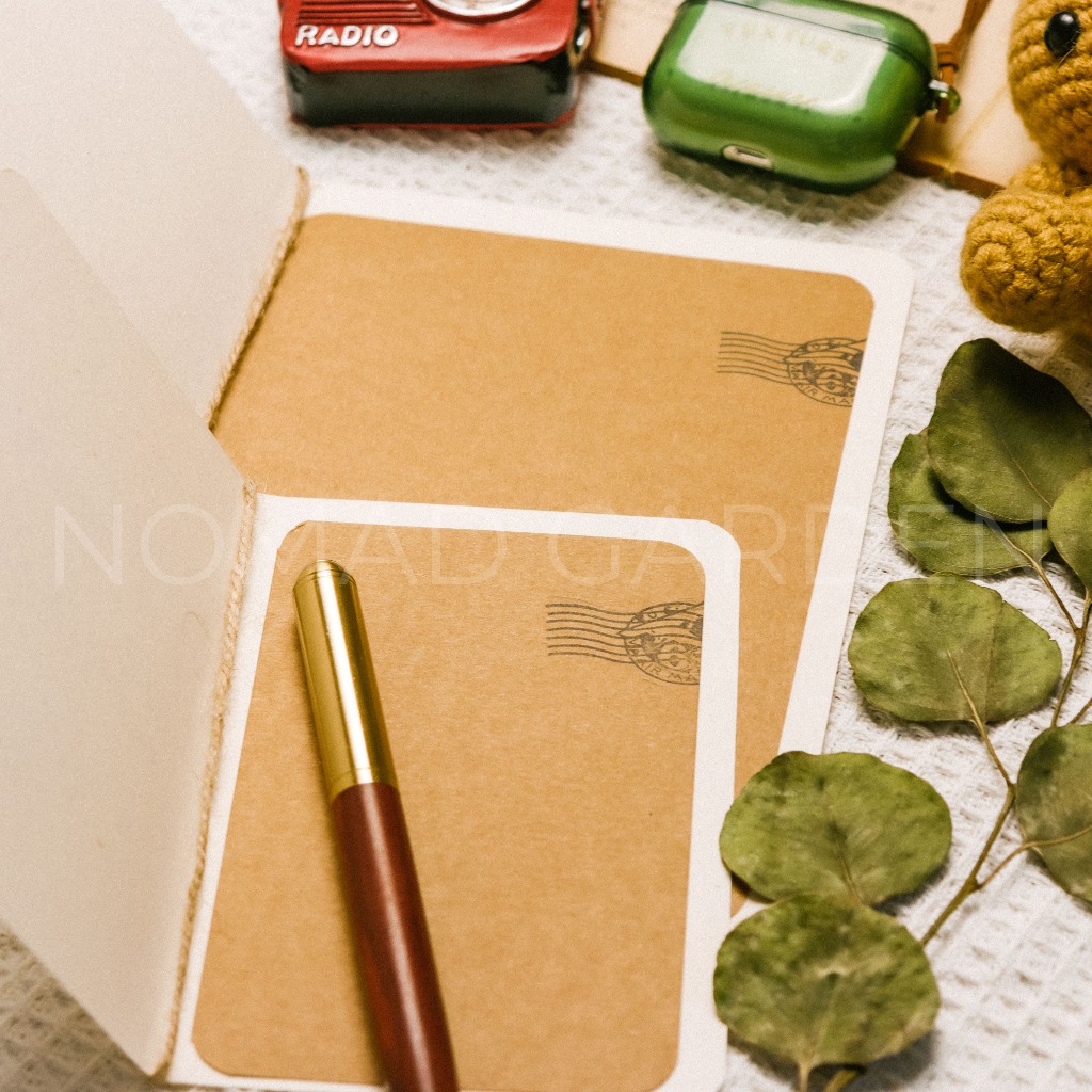 𝐌𝐚̂̃𝐮 𝟐 - Thiệp Gập HIS VOWS-HER VOWS Hoa Lá Vintage - Handmade By NOMAD GARDEN