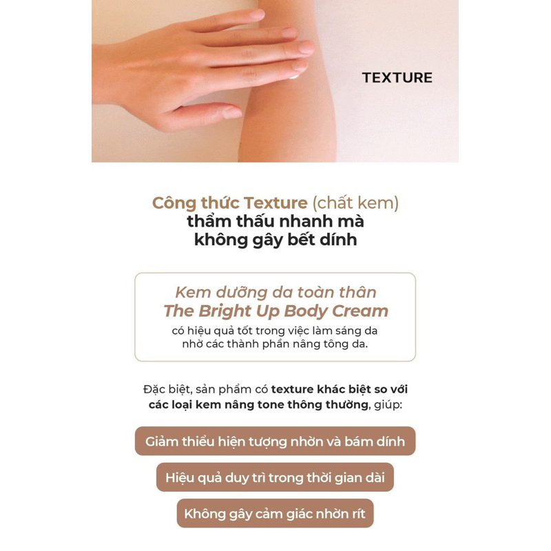 Kem dưỡng trắng da và chống lão hóa body The Bright Up Body Cream 500ml