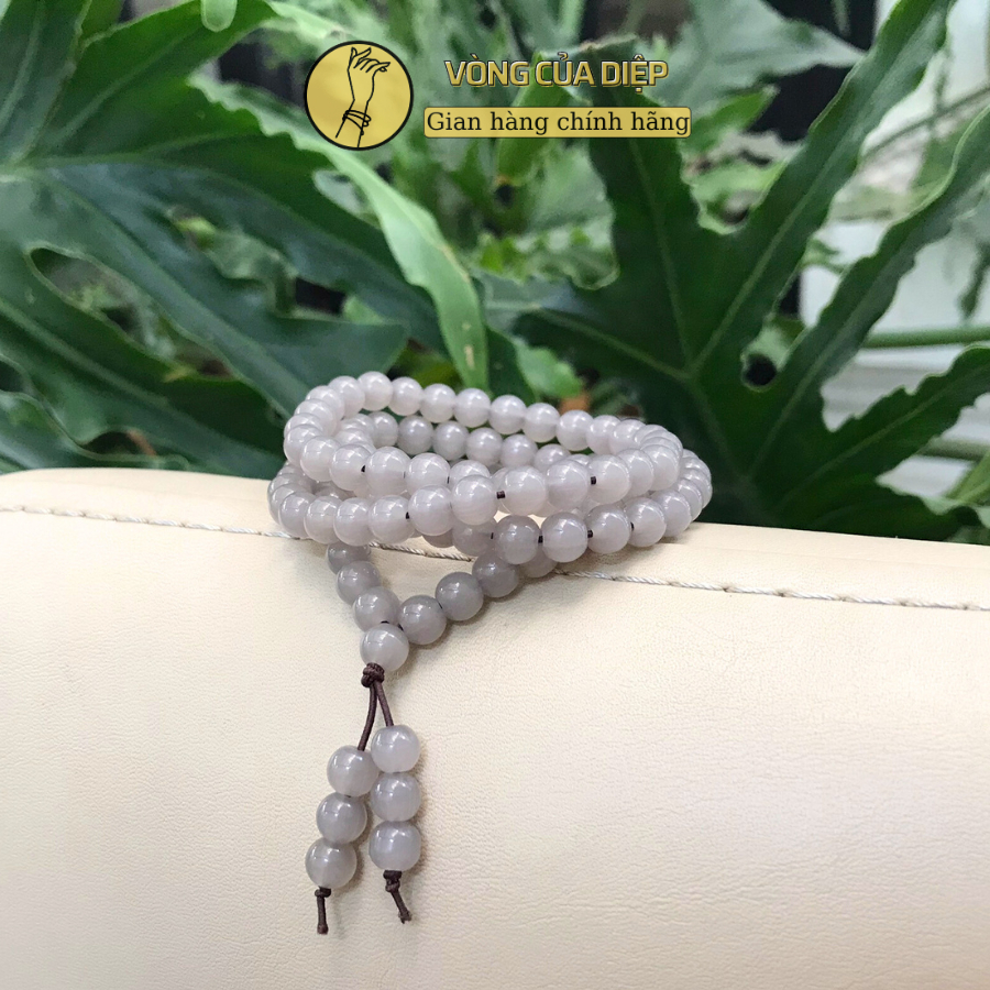 Chuỗi hạt 108 Ngọc Khói 6li, vật phẩm nhẹ nhàng cho nữ, vòng ngọc xám khói mang vẻ đẹp liêu trai