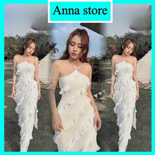 đầm yếm tua rưa dáng dài phối voan xòe nhẹ M803