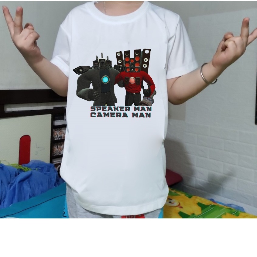 Áo Thun Titan Speakerman Skibidi Toilet - Vải Mềm Nhiều Nhân Vật Bé Yêu Thích