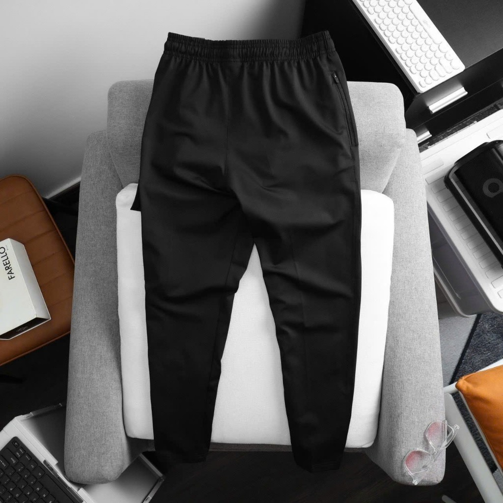 Quần thun thể thao nam Big Size tập gym lưng thun dây rút túi hộp khóa kéo dáng quần suông ống không bo - NK