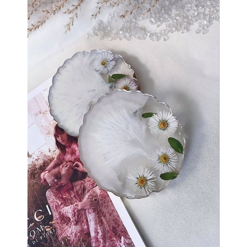 Khuôn lót ly hình đám mây - Cloud coaster mold - dùng trong nghệ thuật Resin