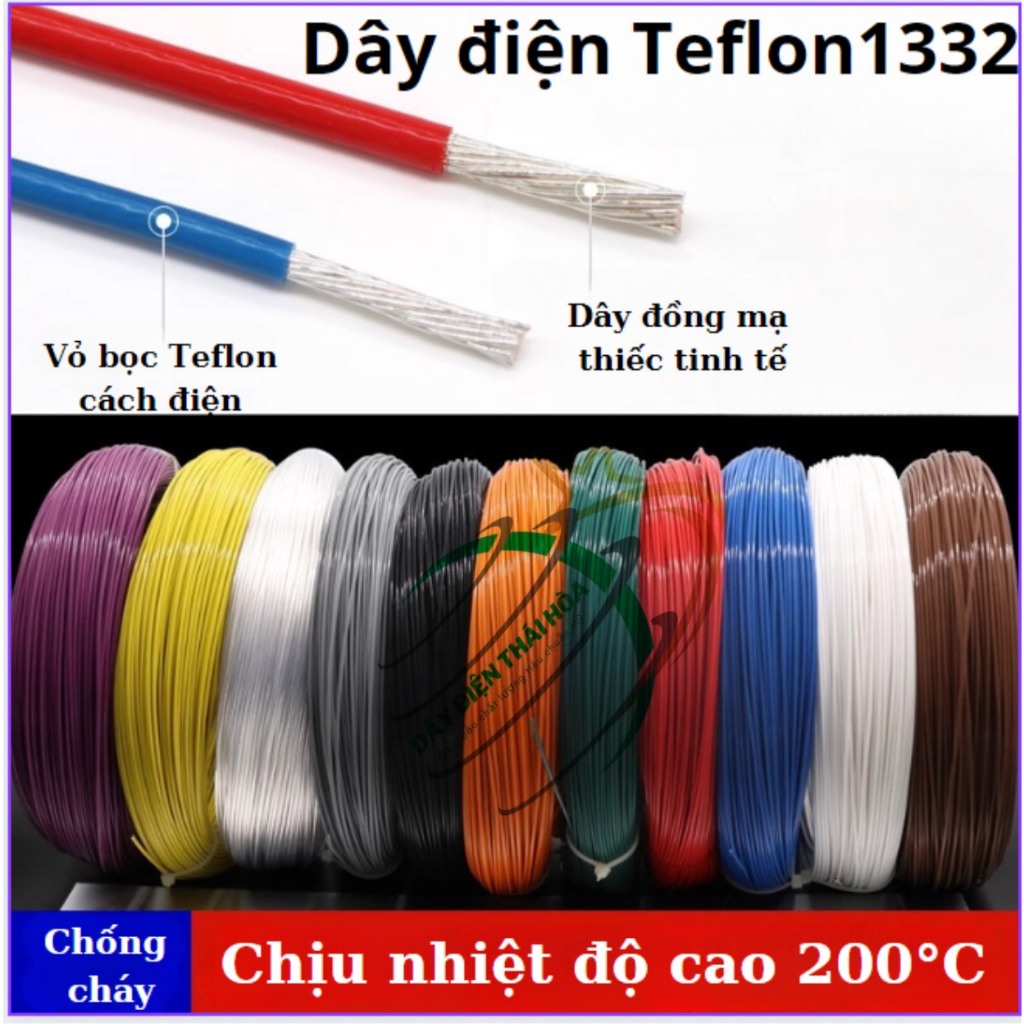 Dây điện Teflon Dây pha mạ thiếc nhiều lõi Dây đơn lõi Dây cảm biến mặt đất phát hiện xe ô tô dây pha dây chống cháy