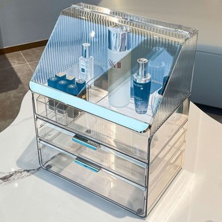 Hộp đựng đồ trang điểm, tủ đựng mỹ phẩm, nước hoa, đồ makeup có nắp chống bụi tặng khay son