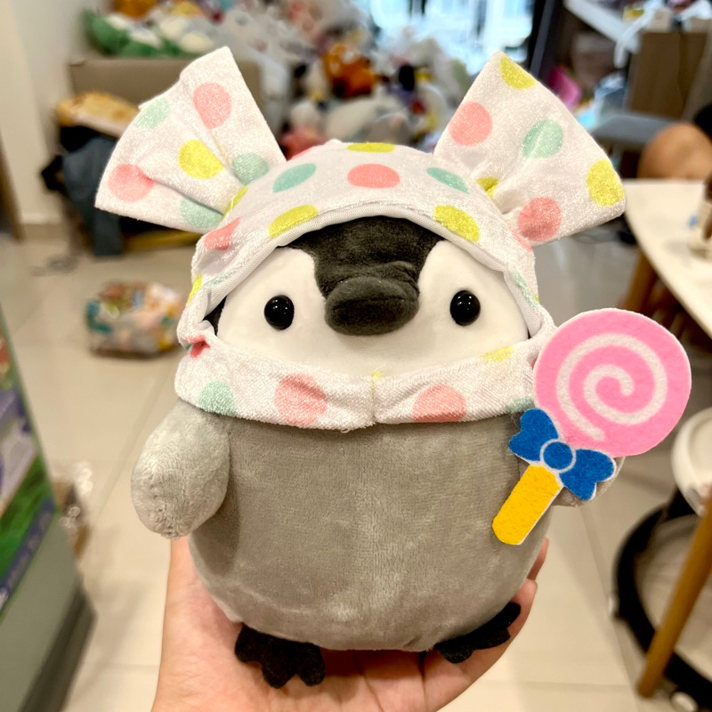 Gấu bông Cánh cụt kẹo que siêu cute hột me