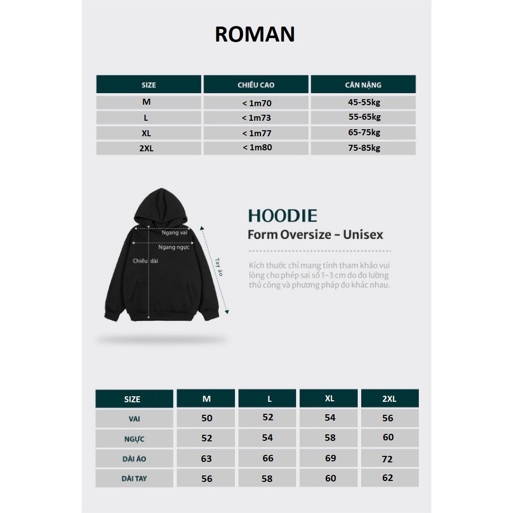 Áo hoodie nam trơn basic nỉ bông cao cấp ROMAN AN02