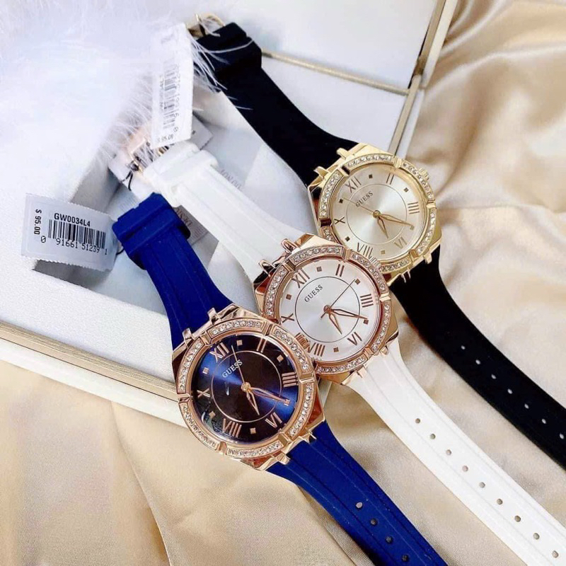 Đồng hồ nữ Guess GW0034L2 mặt tròn dây silicon chính hãng