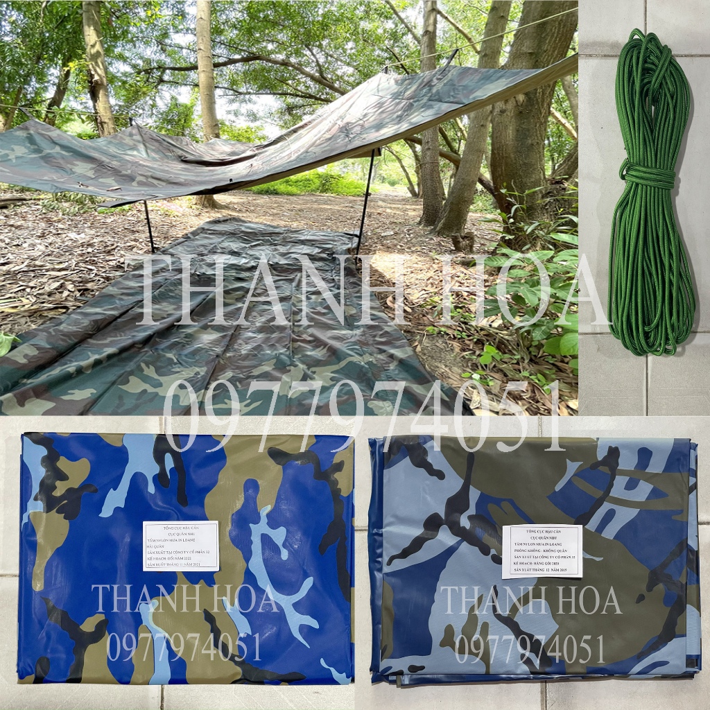 Tăng che mưa, bạt dã ngoại, võng dù hàng chuẩn cấp phát