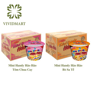 -ACECOOK- Mì ly mini Handy Hảo Hảo 2vị: Tôm Chua Cay, Bò Sa Tế (47-53g/ly) Mì Ly Mini Hảo Hảo Mini Handy ly