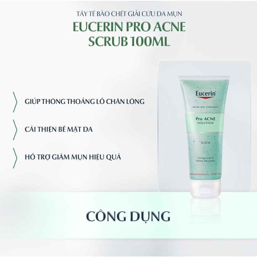 Tẩy Tế Bào Chết Eucerin Pro Acne Scrub Giúp Ngăn Ngừa Mụn Cho Da Dầu Mụn 100ml