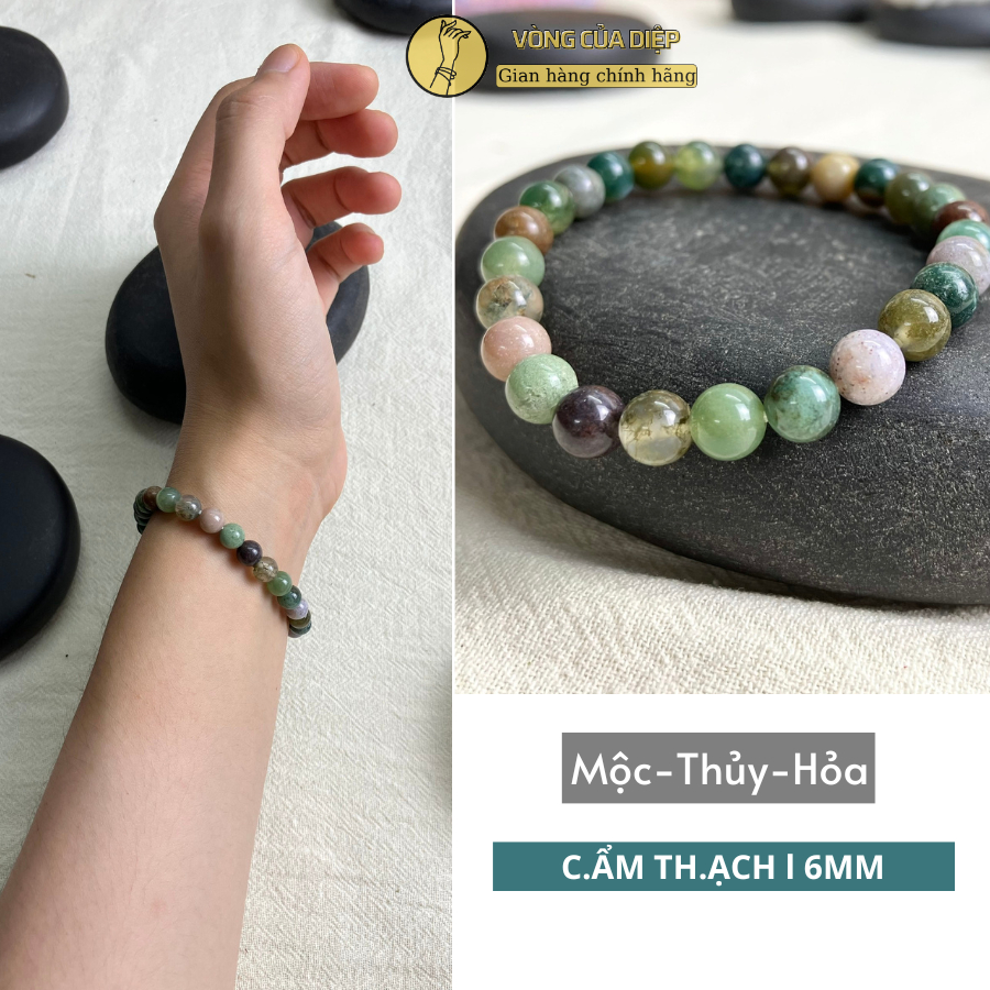 Vòng tay đá size hạt nhỏ 6mm, vòng đơn thiết kế gọn nhẹ mát lành và thanh lịch dành cho bạn nữ