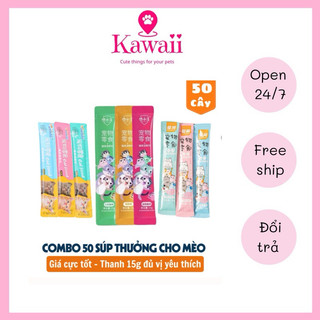 Combo 50 súp thưởng thơm ngon cho mèo gói 15g