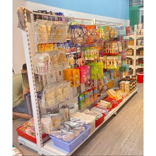  Kệ lưới móc treo đồ   kệ đôi Cao 1m5 x dài 1m2 x 1 tầng  tặng kèm 10 móc 15cm. 