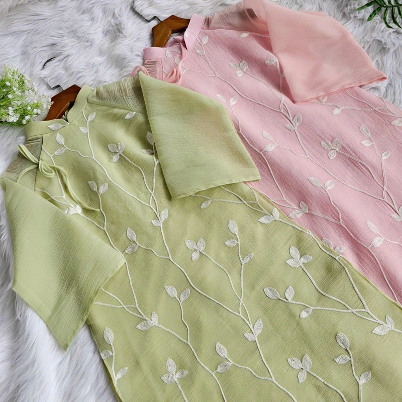 Áo dài tơ hoa thêu mềm mại nhẹ nhàng 4 tà cao cấp🧚🏻‍♀️🎉