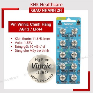 Vỉ 10 Pin máy trợ thính: Pin AG13/LR44H/357A