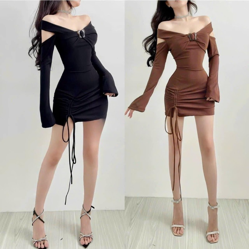 ĐẦM BODY TRỄ VAI NHÚN HÔNG