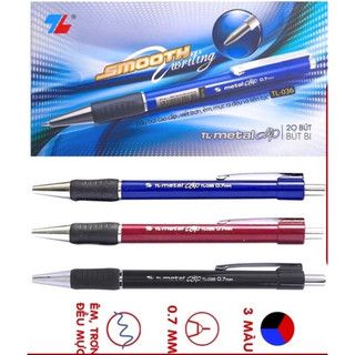 Bút bi Thiên Long TL-036, TL036 Metal clip, Mực xanh, đỏ, đen, nét bút 0.7 (20 cây/ hộp)  - 1 cây
