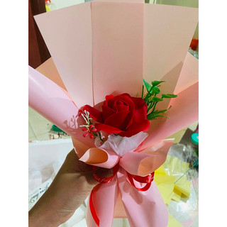 Bó hoa Hồng sáp 1 bông kèm thiệp và túi