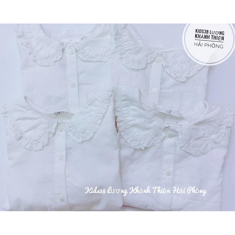 Sơ mi trắng bèo dài tay bé gái size 1,5-10y