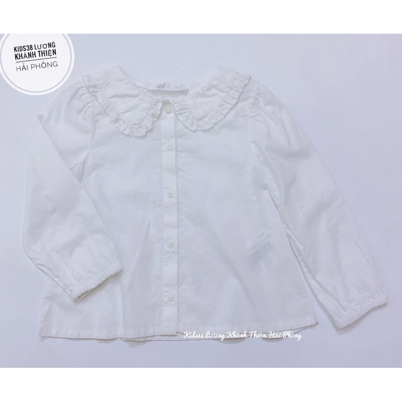 Sơ mi trắng bèo dài tay bé gái size 1,5-10y