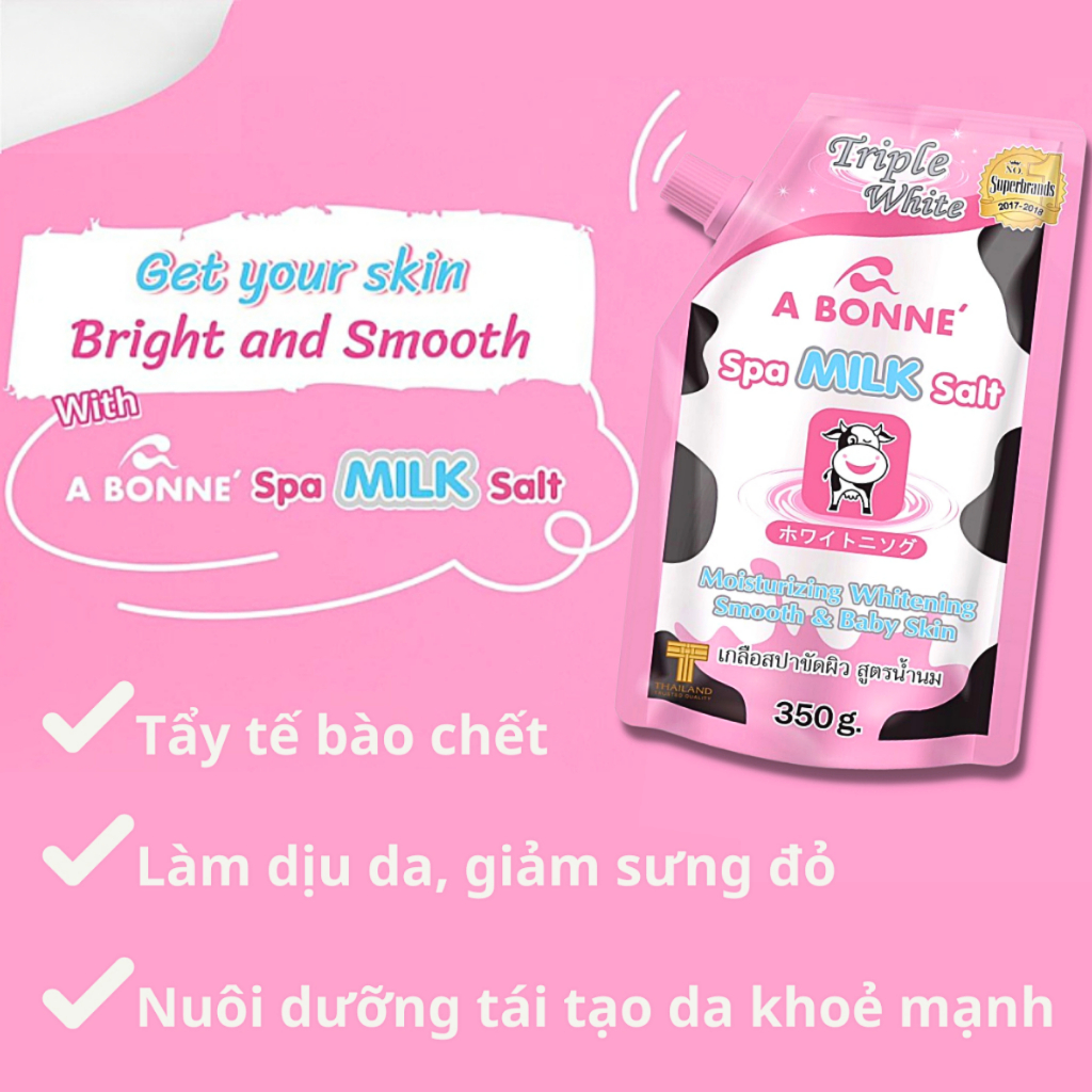Muối Tắm Sữa Bò Tẩy Tế Bào Chết A Bonne Spa Milk Salt Thái Lan 350gr