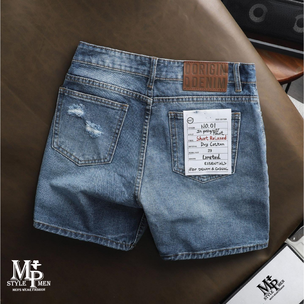 FREESHIP-Quần short Jean xanh rách from trên gối mã 010