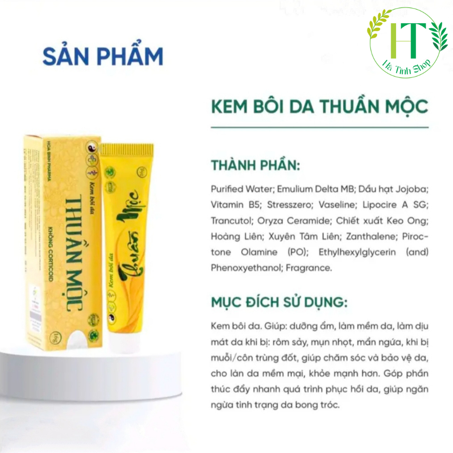 Kem bôi da Thuần Mộc THANH MỘC HƯƠNG 16g giảm ngứa rôm sẩy chàm sữa cho bé