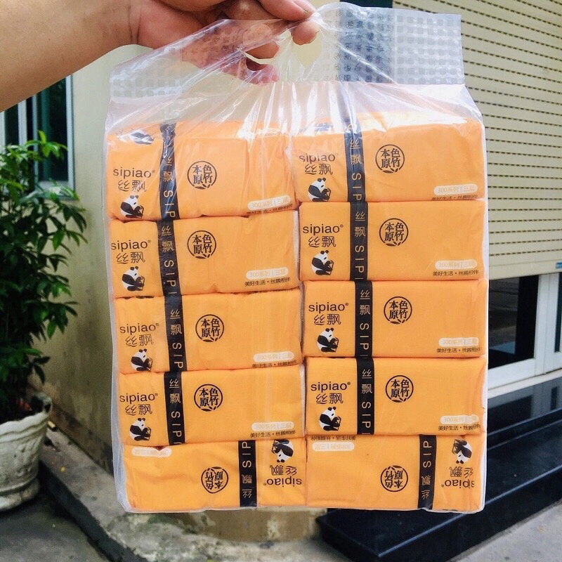 Combo Bịch 10 Gói Giấy Ăn gấu trúc siêu dai, mềm mịn, không tan trong nước....