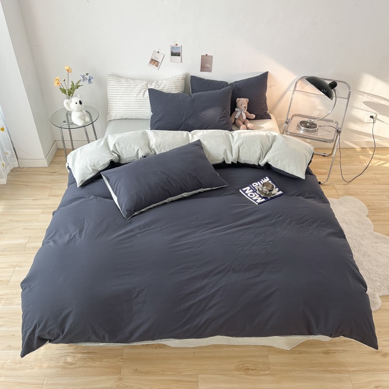 COTTON TICI| BỘ CHĂN GA GỐI 4 MÓN COTTON TICI HỌA TIẾT KẺ SỌC NEW