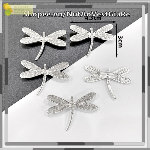 Ghim Cài Áo Hình Chuồn Chuồn, Trâm Cài Áo Đính Đá siêu sang, Nơ Cài Áo