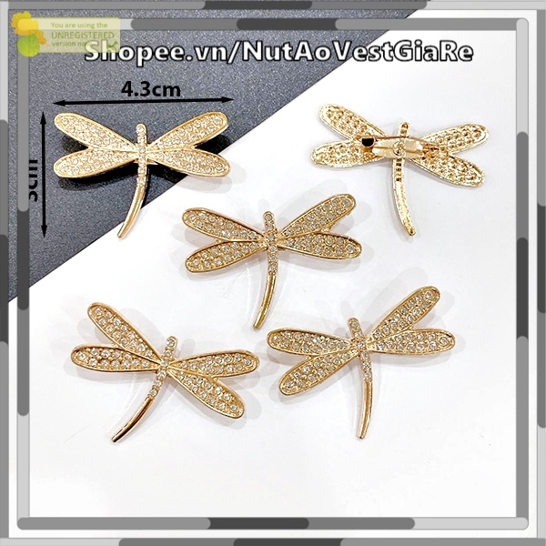 Ghim Cài Áo Hình Chuồn Chuồn, Trâm Cài Áo Đính Đá siêu sang, Nơ Cài Áo