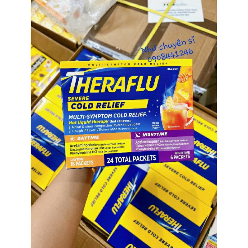 Trà nóng Theraflu Mỹ hộp 24 gói